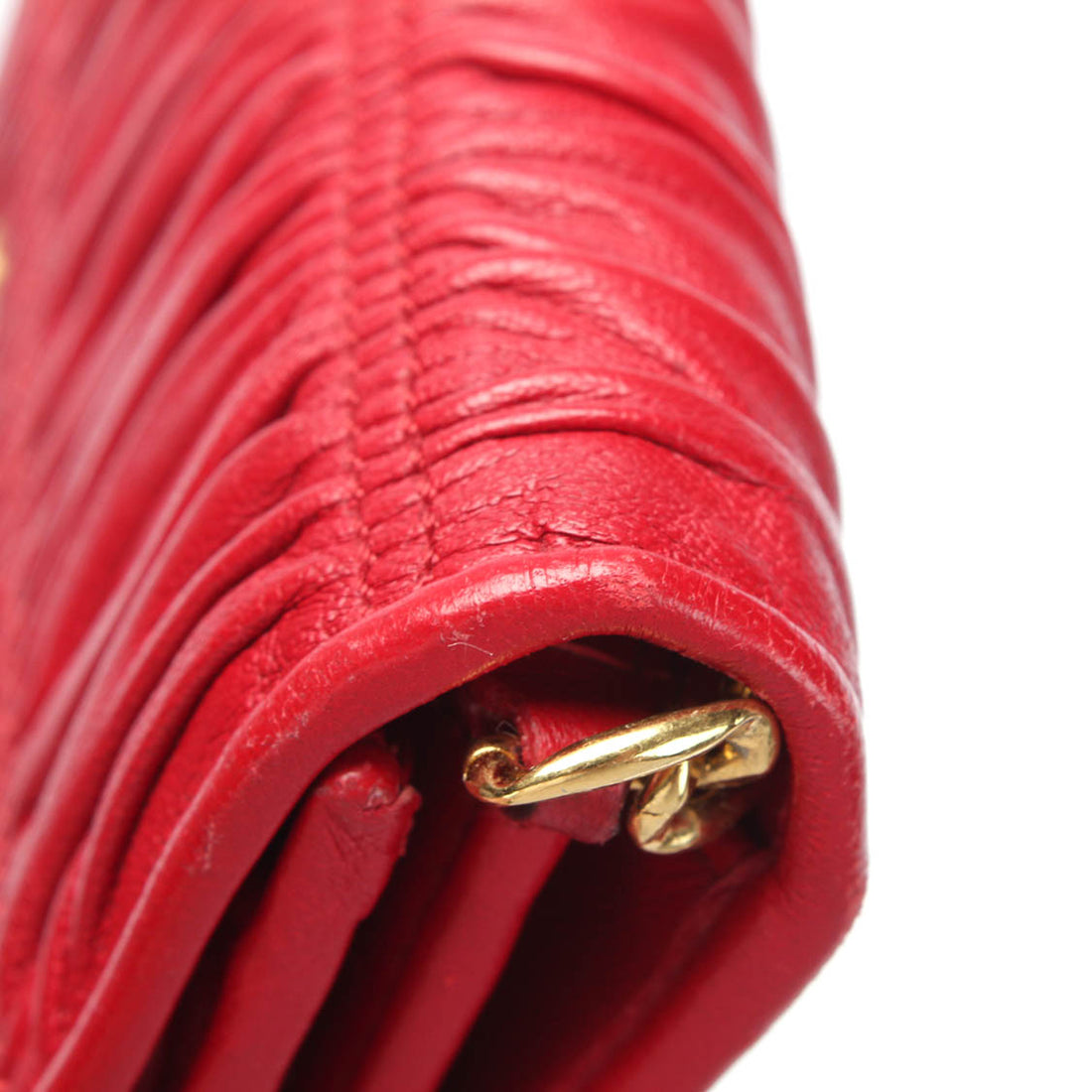 Gauffre Leather Wallet on Chain