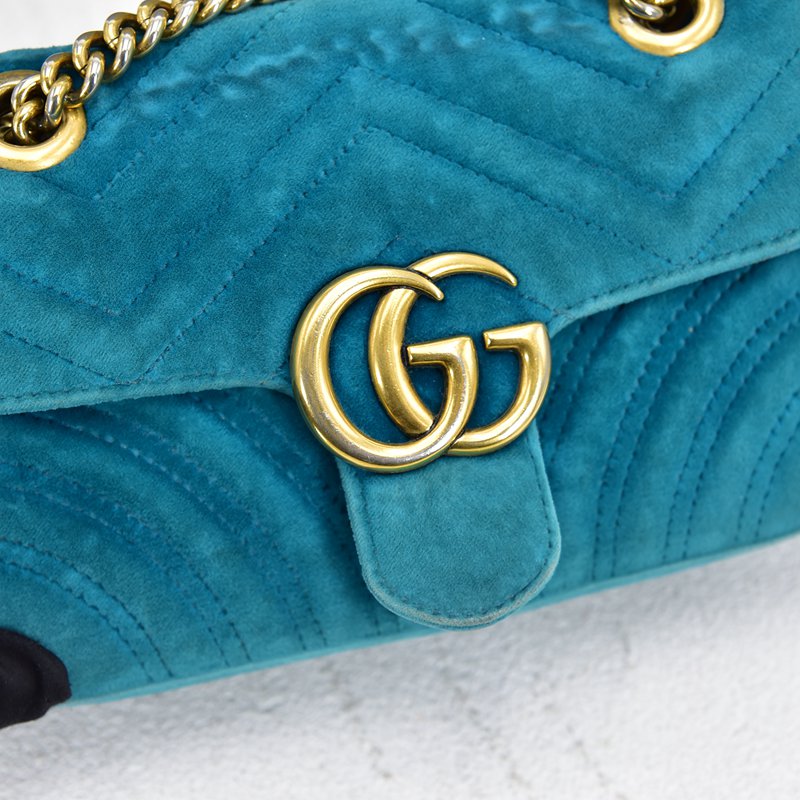 Mini GG Marmont Velvet Shoulder Bag 446744