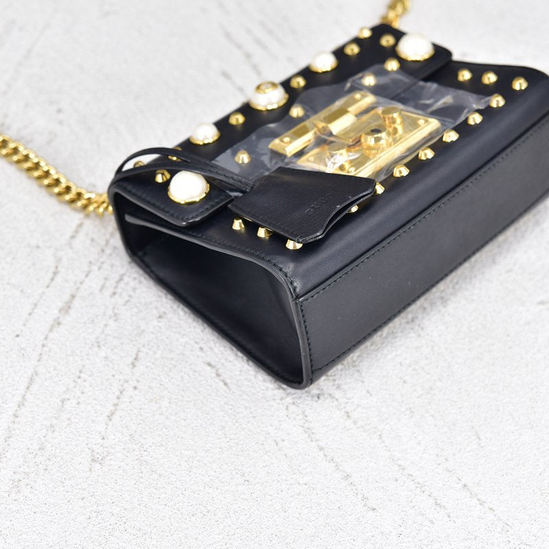 Studded Leather Small Padlock Crossbody Bag 432132