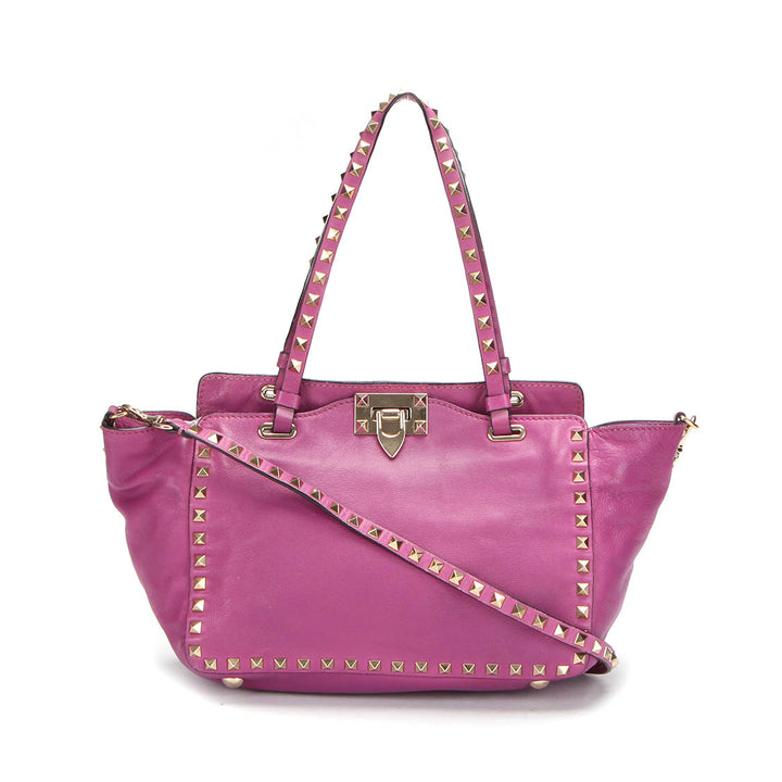 Rockstud Leather Tote Bag