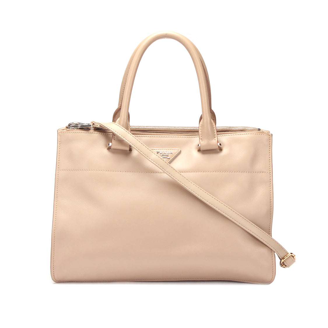 Leather Galleria Double Zip Handbag