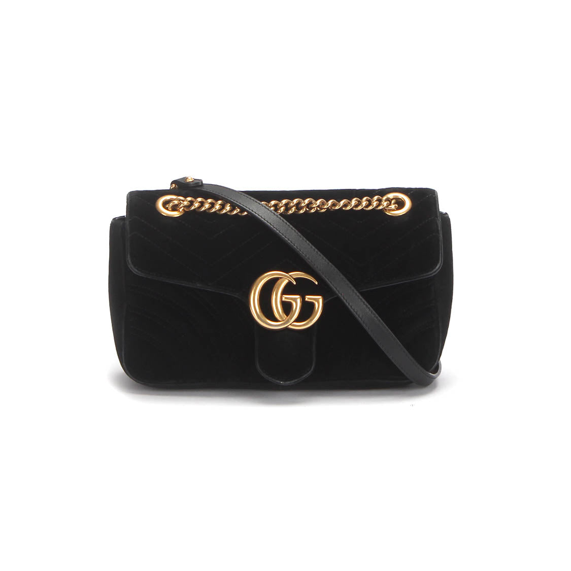 gucci gg marmont mini black velvet shoulder bag