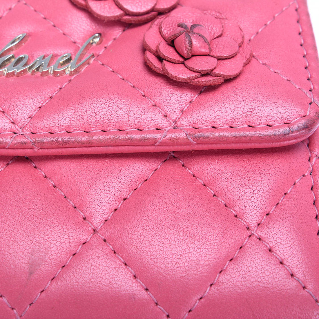 Camellia Leather Small Wallet