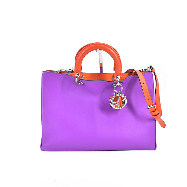 Tri Color Diorissimo Leather Tote Bag