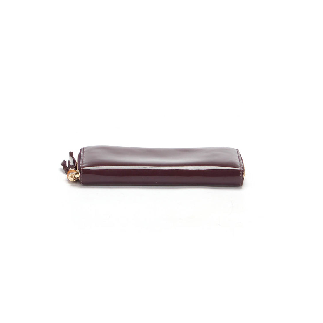 Patent Leather Bamboo Zip Wallet