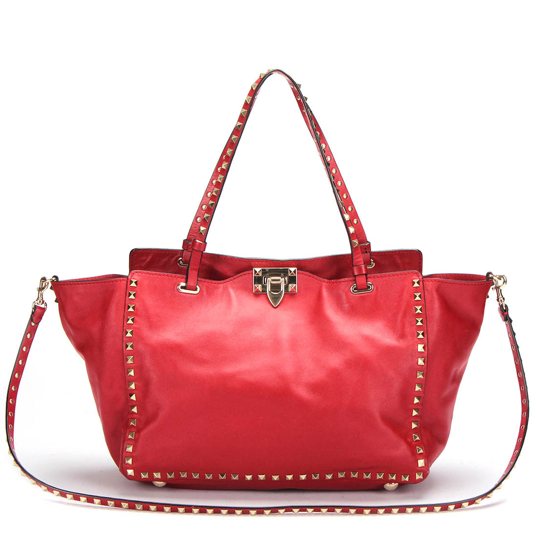 Rockstud Leather Tote Bag