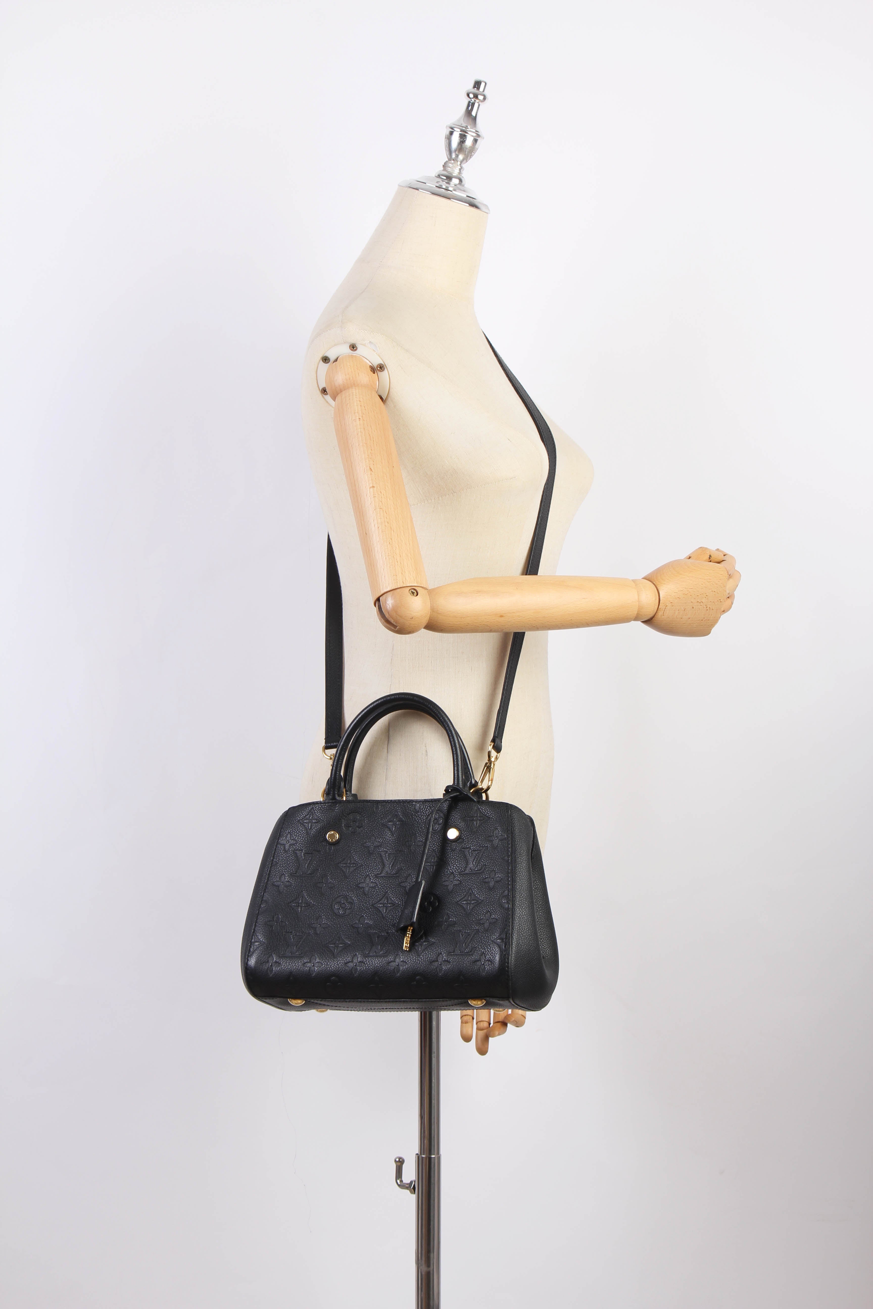 Louis Vuitton bag Empreint Montaigne BB M41053 black women shoulder handbag