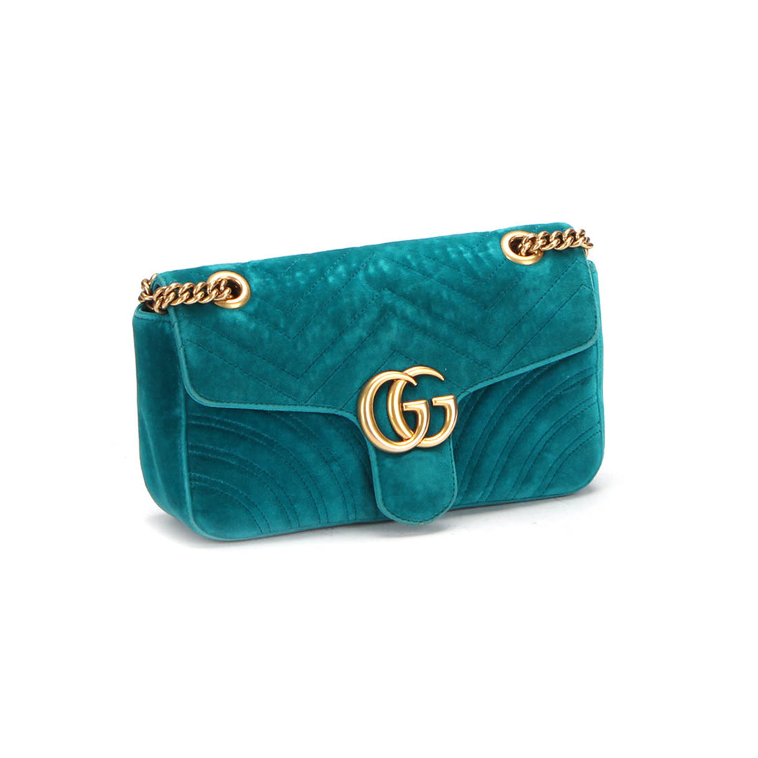 Small GG Marmont Velvet Shoulder Bag 443497