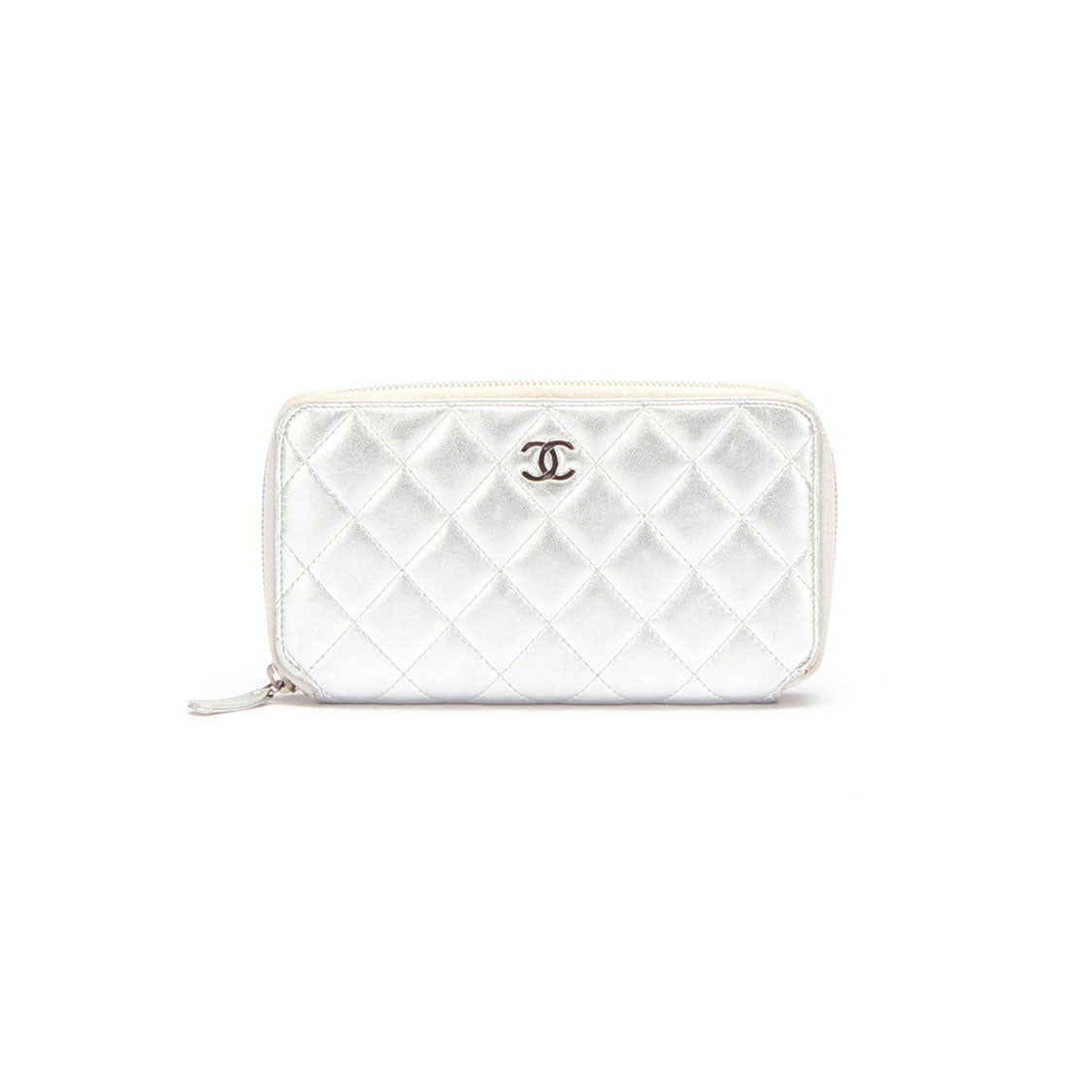 CC Quilted Metallic Zip Around Wallet