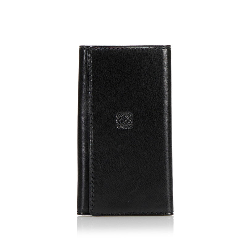 Leather Trifold 6 Key Case Holder Wallet