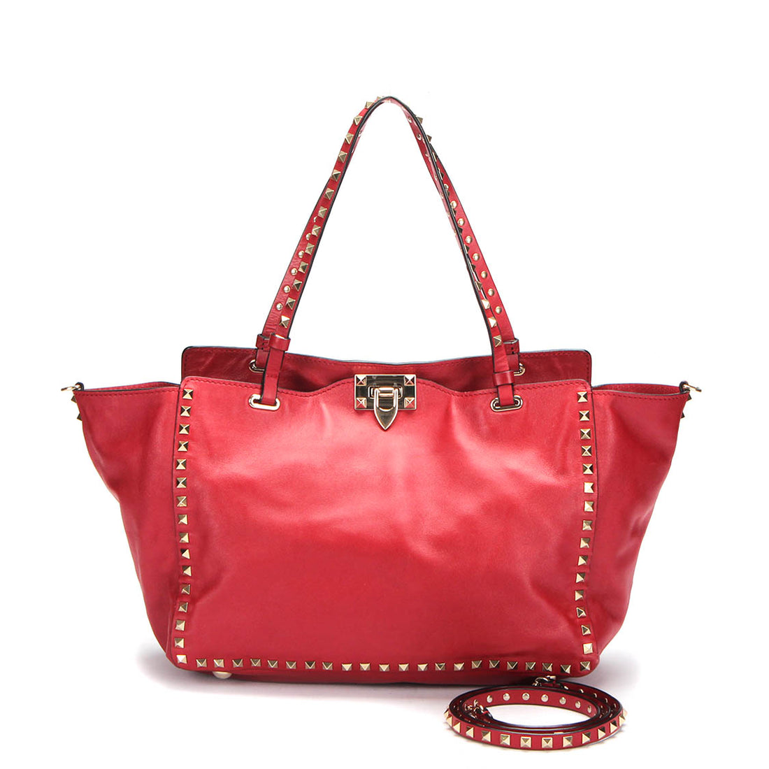 Rockstud Leather Tote Bag