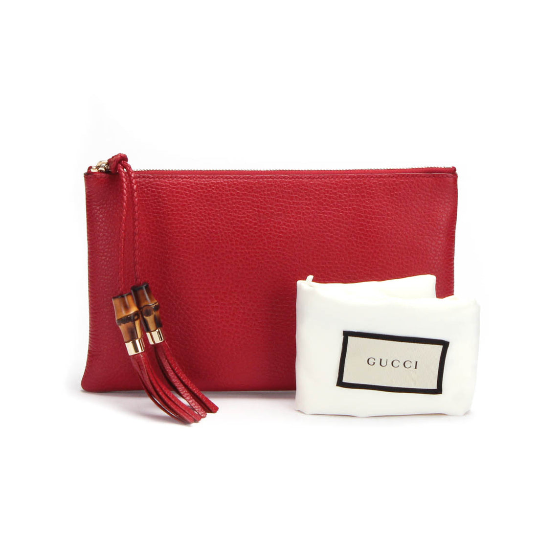 Large Bamboo Leather Clutch Bag 449652