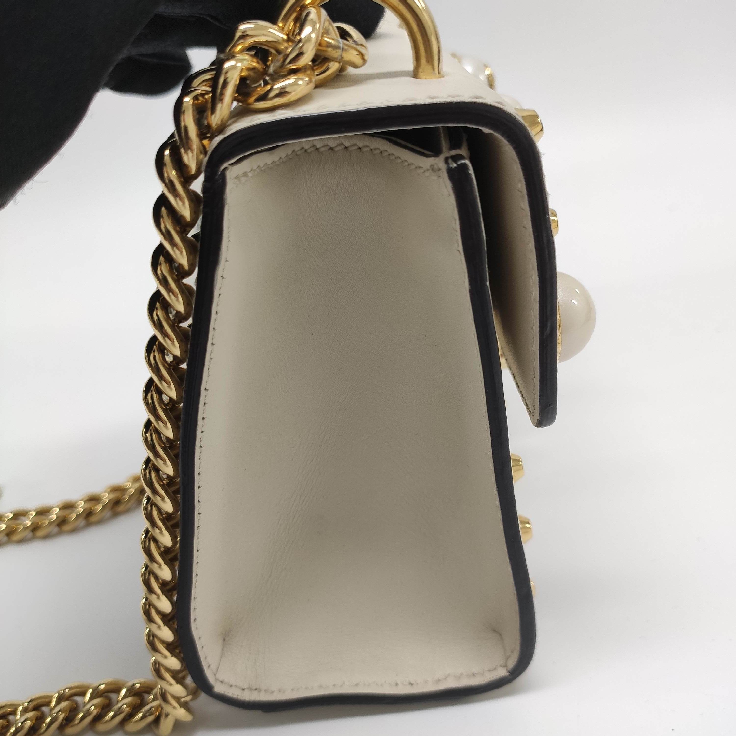 Pearl Studded Padlock Shoulder Bag
