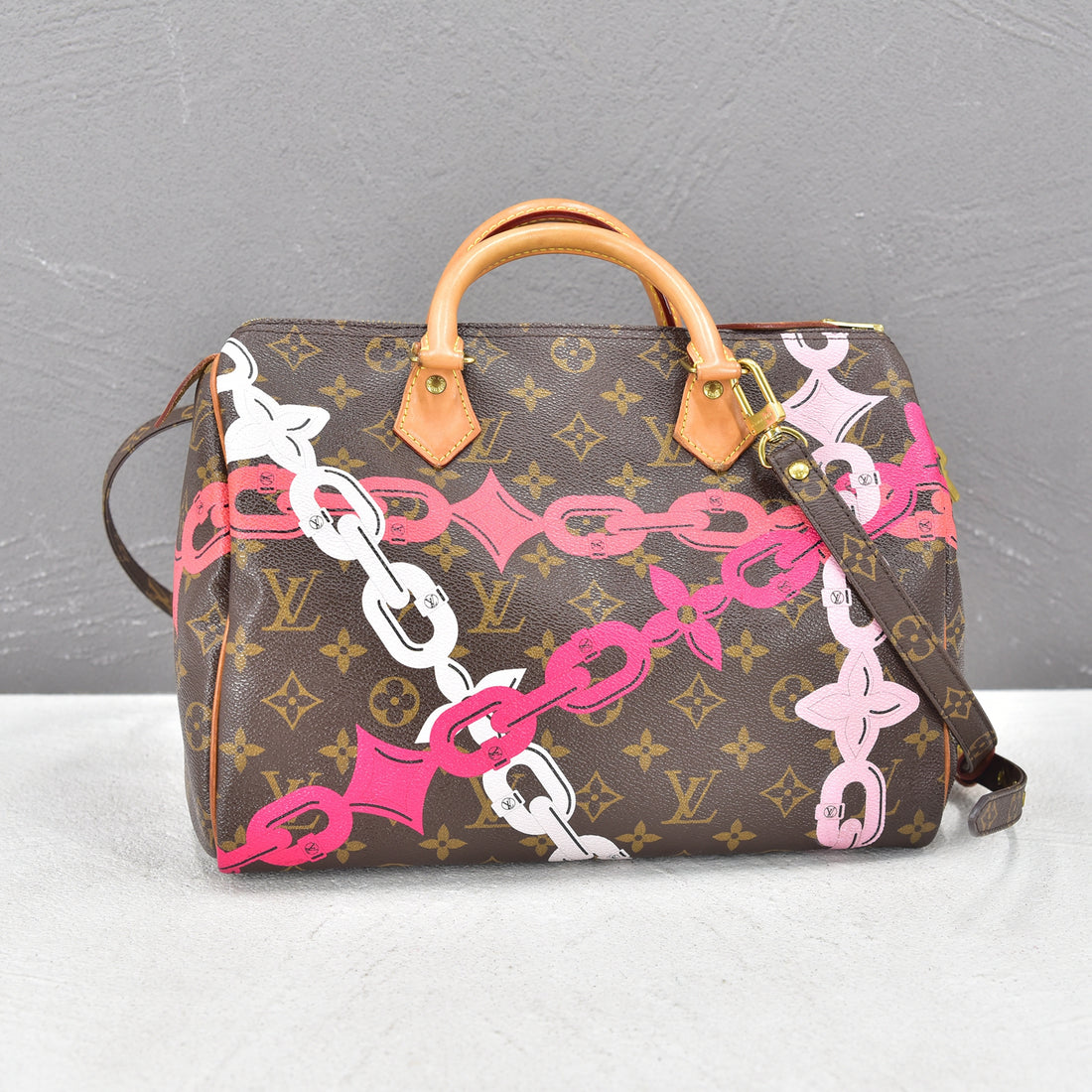 Limited Edition Monogram Chain Flower Speedy 30