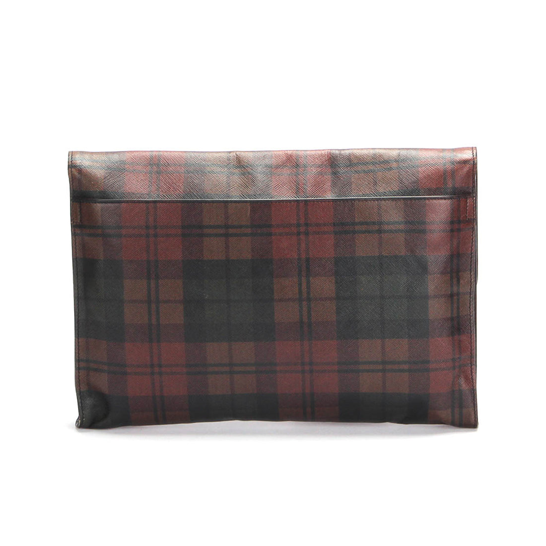 Saffiano Plaid Clutch Bag