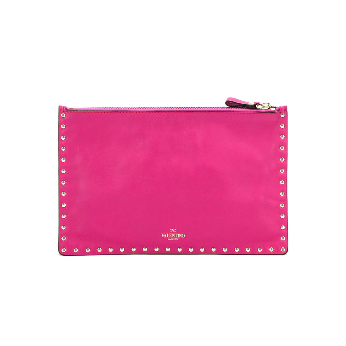 Leather Rockstud Clutch Bag