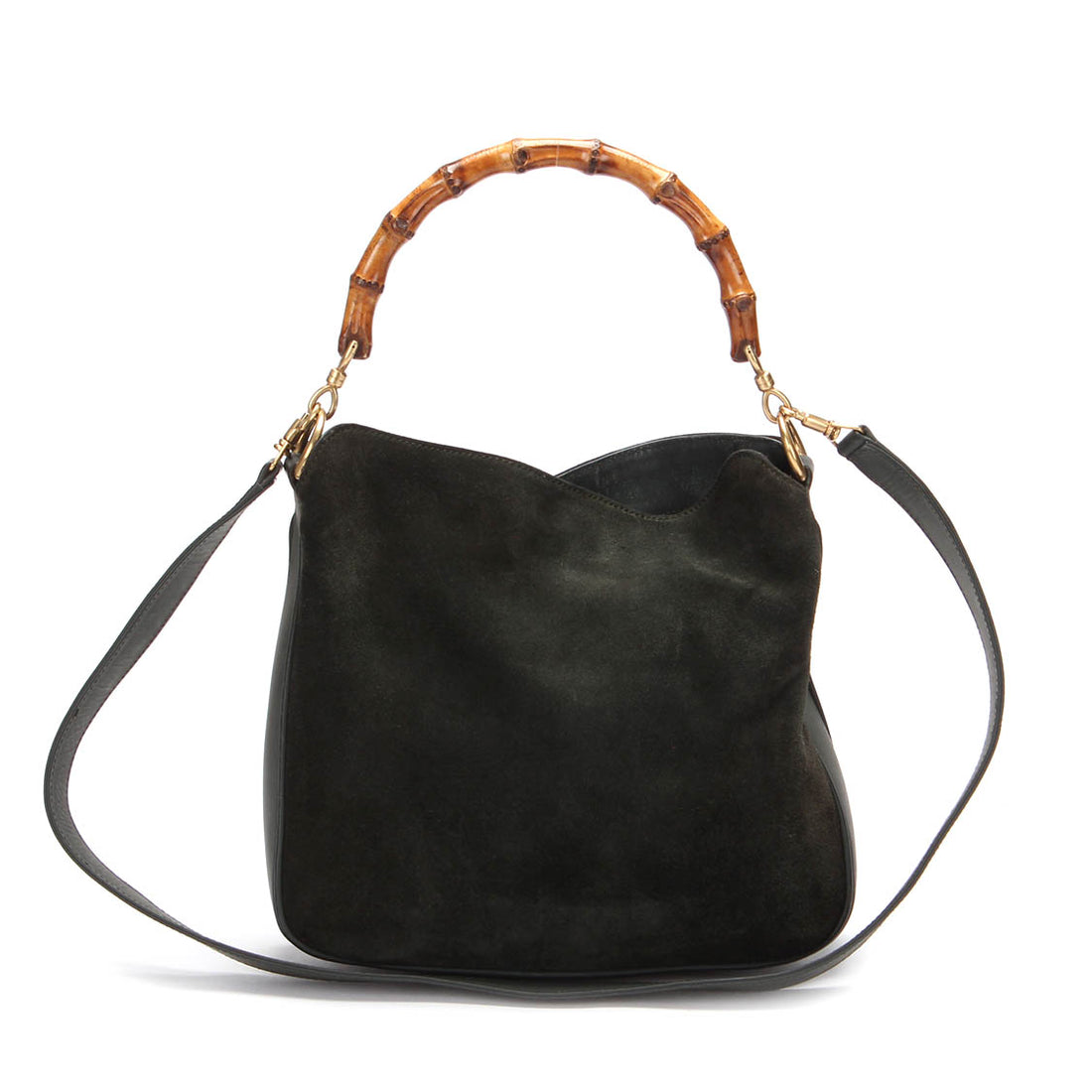 Bamboo Suede Shoulder Bag