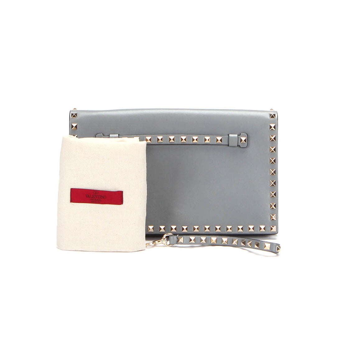 Rockstud Leather Clutch Bag