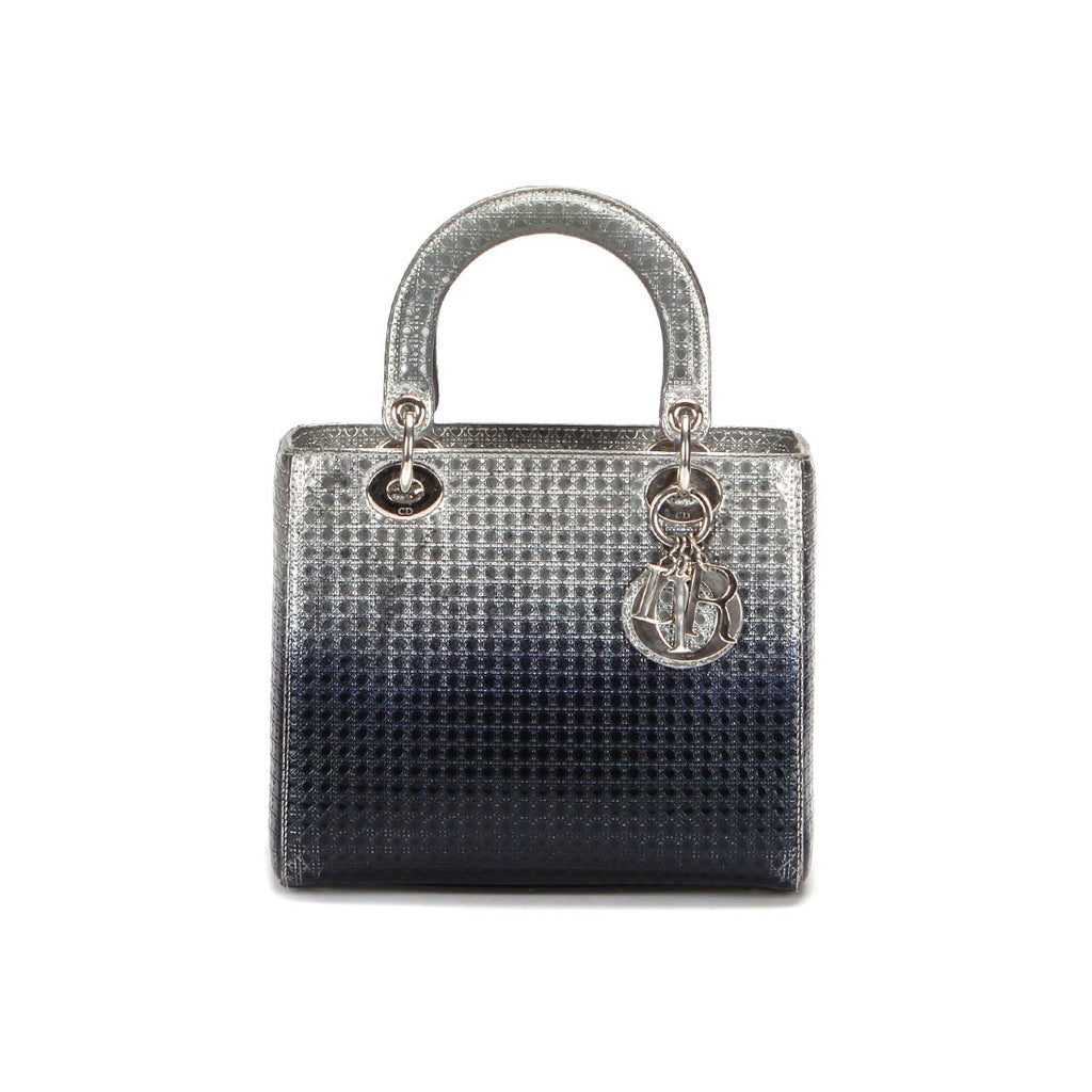 Christian Dior Micro Cannage Metallic Gradient Medium Lady Dior - Handle  Bags, Handbags