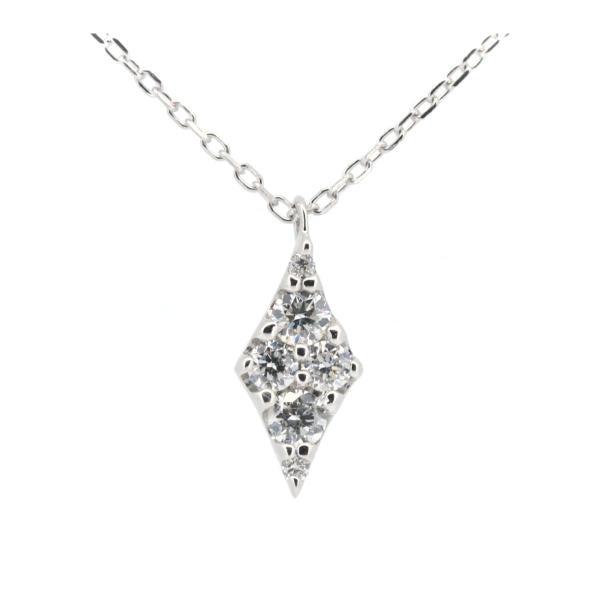 Ponte Vecchio Diamond Necklace, 0.13ct, Made of K18 White Gold, For Women, Preloved