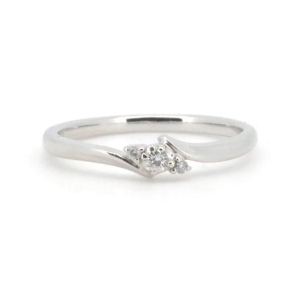 4℃ White Gold Diamond Ring, Size 10, Shaped in K18 White Gold, Women's Line by Yon-Doshi