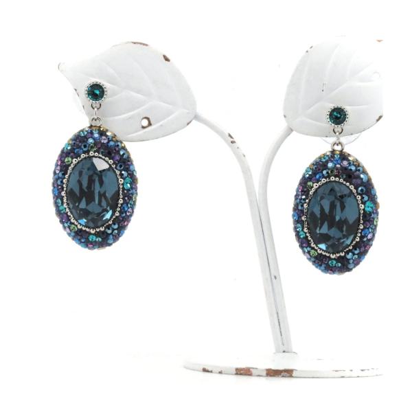 Swarovski Multicolored Stone Design Earrings, Ladies' Multicolor Earrings