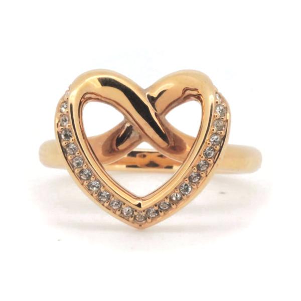Swarovski Heart Design Ring with Gold Plated Rhinestone, Size 13, Ladies' Gold Ring