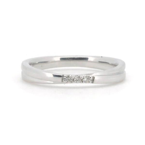 [LuxUness]  4℃ Diamond Ring, 10K White Gold, Size 8, Women's, Silver, Pre-owned in Excellent condition