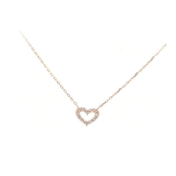 Canal 4℃ Heart Shaped Diamond Necklace, K10 Pink Gold for Women - Preloved