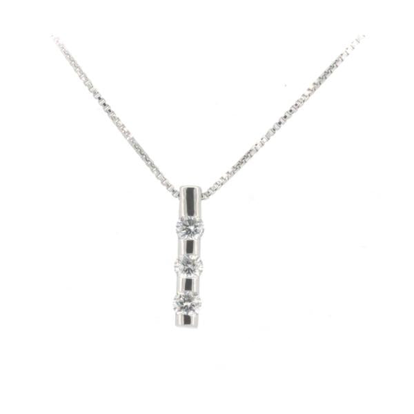 "Vandome Aoyama Diamond Necklace, 0.30ct Diamond, Platinum PT950 & PT850, Silver for Women [Preowned]"