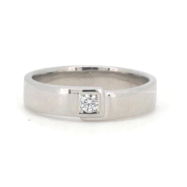 Lazare Diamond Ring 0.07ct in Platinum PT950, Size 13 (Pre-owned, Silver, Ladies)