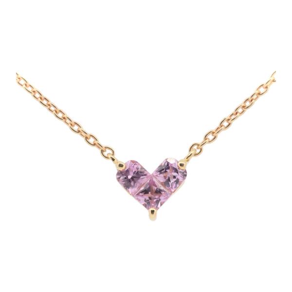 STAR JEWELRY Mysterious Heart Necklace PS0.25ct, Pink Sapphire & K18 Pink Gold, Gold for Women (Pre-owned)