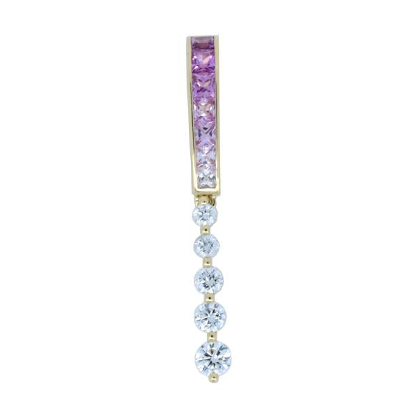 [LuxUness]  June Women's Yellow Gold K18/Sapphire/Diamond Pendant with 0.52ct Sapphire and 0.35ct Diamond, Gold in Excellent condition