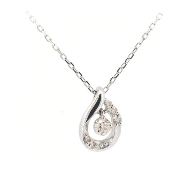 4℃ Diamond Necklace, K18 White Gold (18K Gold), Diamond, Silver, Ladies, Yondoshi - Preowned