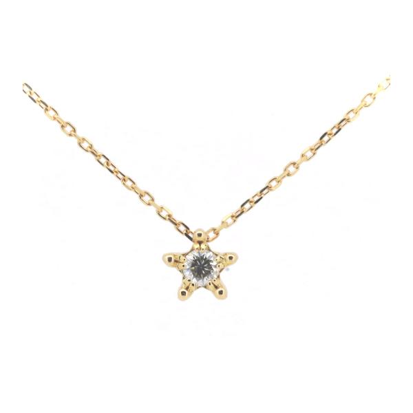 Star Jewelry Diamond Necklace, 0.10ct, K18 Yellow Gold, Diamond 0.10ct, Gold, Women's - Used