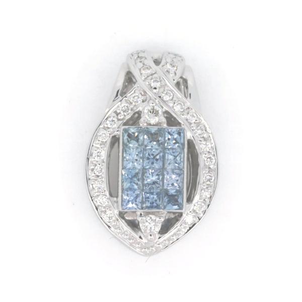 MASUMIKASAHARA Women's 0.70ct Sapphire & 0.20ct Diamond Pendant in K18 White Gold - Radiant Silver