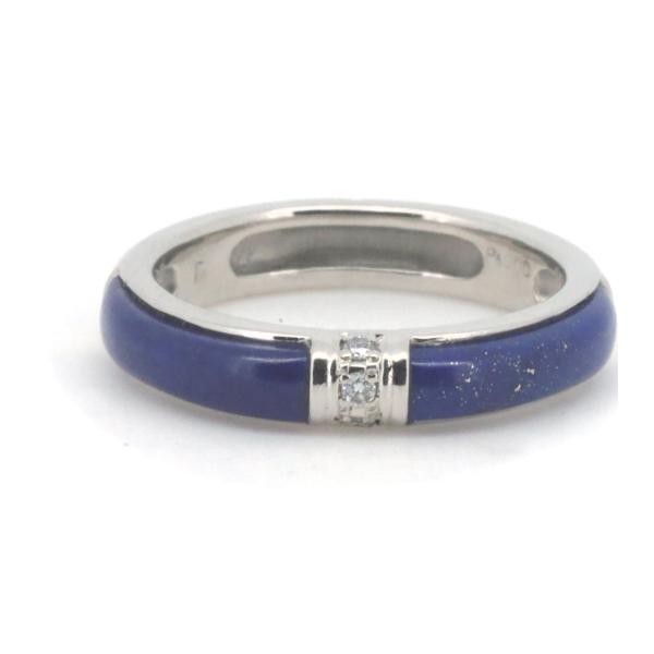 [LuxUness]  Nobuko Ishikawa Diamond & Lapis Lazuli Ring, Size 10.5, in PT900 Platinum for Women in Excellent condition