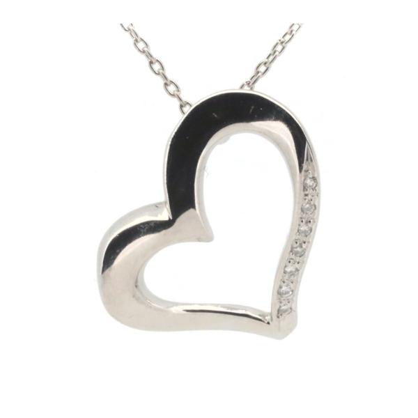 Star Jewelry Diamond Necklace, 0.03ct, K18 White Gold, Diamond 0.03ct, Silver, Women's - Used