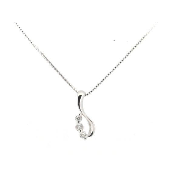 Star Jewelry Diamond Necklace, 0.05ct, K18 White Gold, Diamond 0.05ct, Silver, Women's - Used