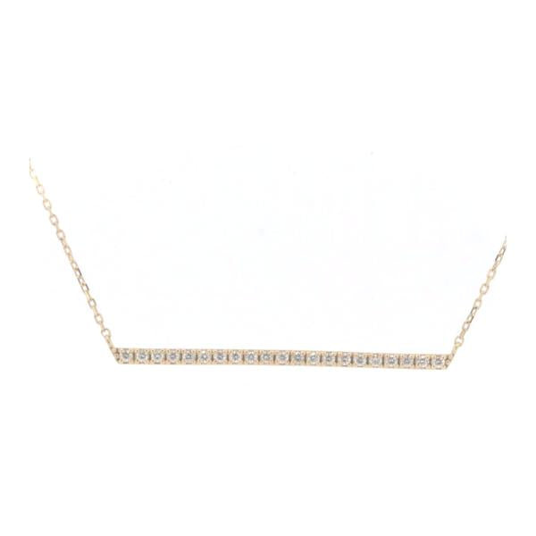 Keiuno Tiam Tiam Brilliant Straight Diamond Necklace, 0.147ct, Ladies, K18 Yellow Gold, Keiuno Pre-owned