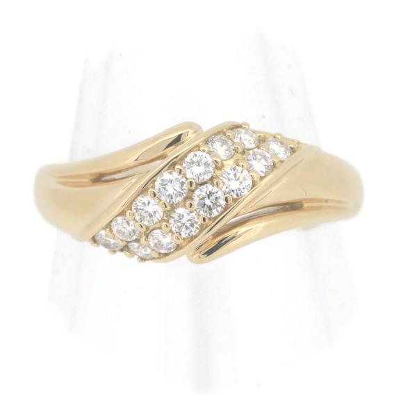 "MONNICKENDAM Yellow Gold K18 Diamond Ring 0.30ct Size 12 for Women - Preowned"