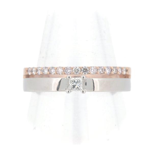 [LuxUness]  GSTV Diamond Ring, Size 17, 0.30ct in K18 Pink Gold and Platinum PT950 for Ladies - Used in Excellent condition