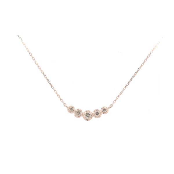 Canal 4°C Diamond Necklace, K10 Pink Gold, For Women - Preowned