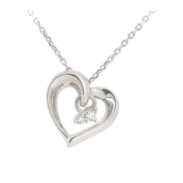 [LuxUness]  4℃ Heart-Motif Diamond Necklace in PT850 Platinum by YonDoSi for Women - Preowned in Excellent condition