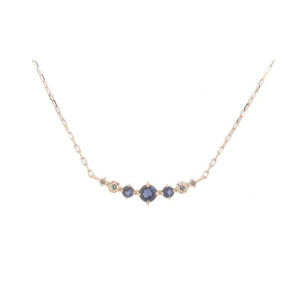 4℃ Purple Stone Diamond Necklace, Ladies, K18 Yellow Gold, 4℃ Pre-owned