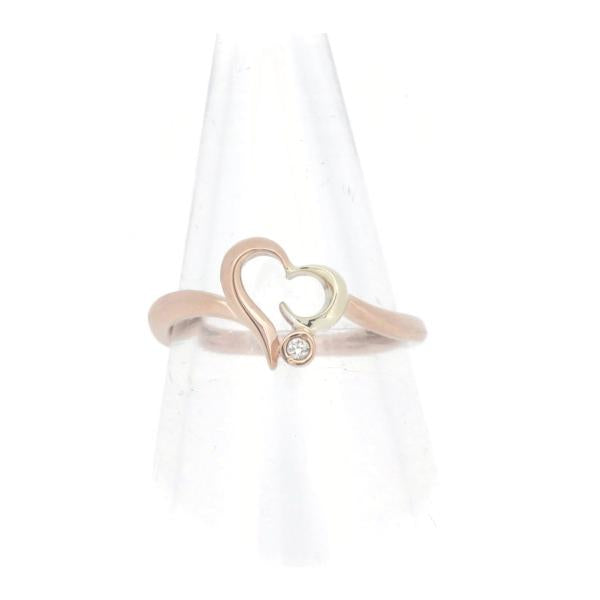 Star Jewelry Heart Motif 1P D0.01ct Ring in K10 Pink Gold/Diamond, Size 6 for Women - Gold [Pre-owned]