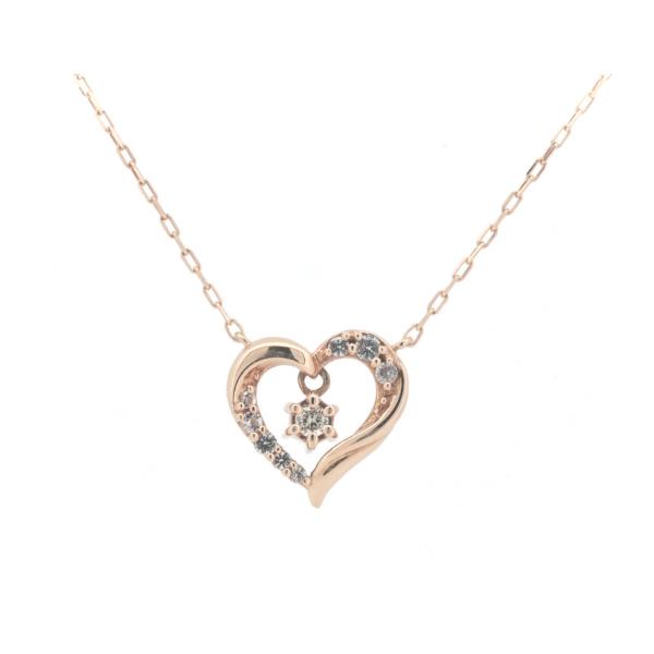 [LuxUness]  YONDO C Diamond and White Stone Necklace in K10 Pink Gold for Women - Christmas 2019 Edition - Used in Excellent condition