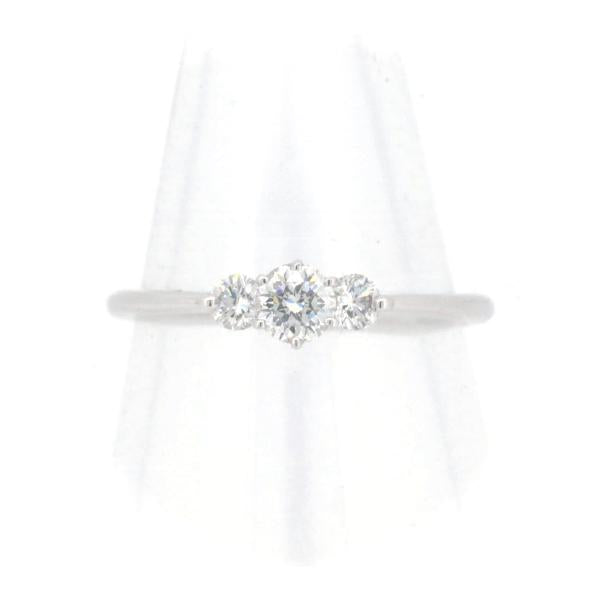 D&D144 Platinum PT900 Ladies Diamond Ring Size 10.5 with 0.23ct & 0.15ct Diamonds (Used/Silver)