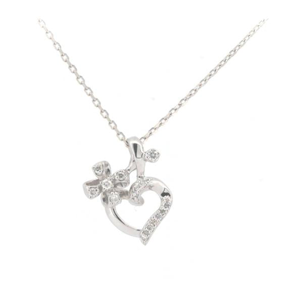 "Vandome Aoyama Diamond Necklace, K18 White Gold & Diamond, Silver for Women [Preowned]"