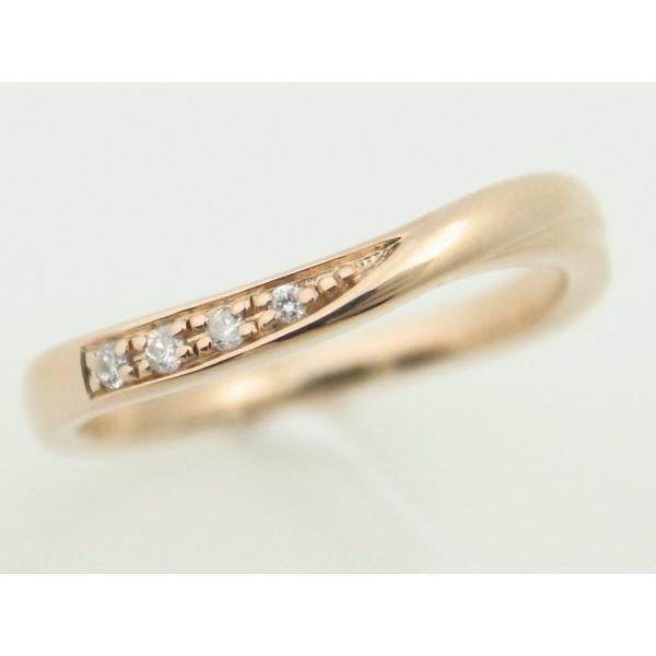 4℃ Ladies Diamond Ring, Size 8, K10PG Pink Gold [Pre-owned]